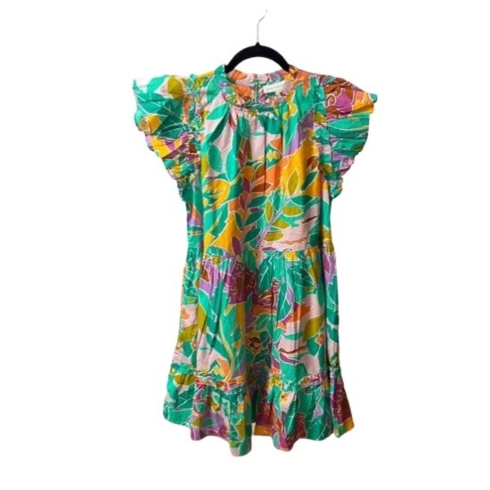NEW House Of Harlow 1960 Tropical Print Boho Tiered Mini Dress w/Pockets Size XS